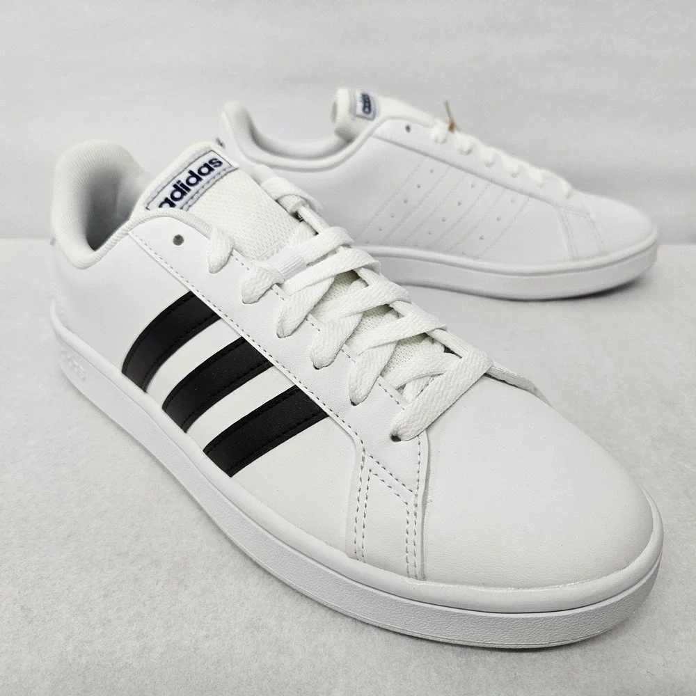 Adidas Grand Court Base‎ Tennis Shoes EE7904 White Black Men's Size 7